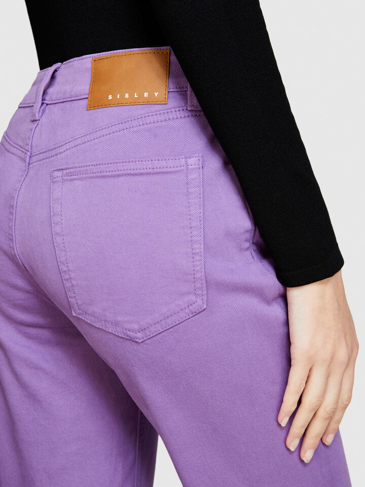 Colorful jeans with slits - women's slim fit jeans - Lilac | Sisley image number 5